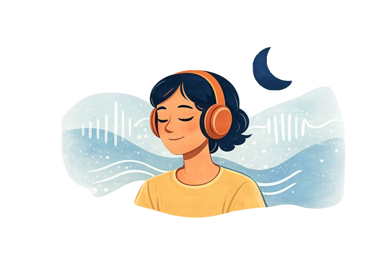 Person listening to a podcast with headphones